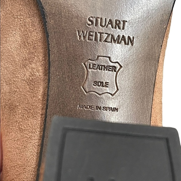 Stuart Weizman Broom Tassel Suede Block-heel Pumps size 7M - Picture 10 of 13